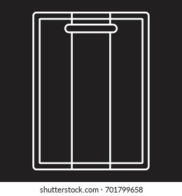 Cutting board in doodle style icons vector illustration for design and web isolated on black background Cutting board vector object for labels and logo