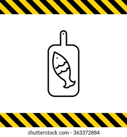 Cutting board with fish