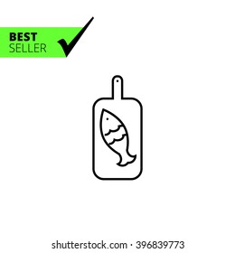 Cutting board with fish