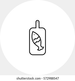Cutting board with fish