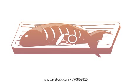 cutting board with food