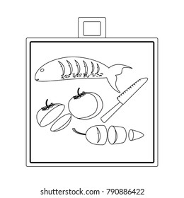 cutting board with food