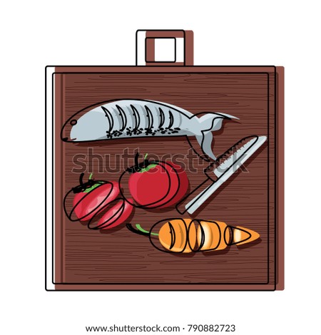 cutting board with food