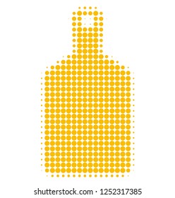 Cutting board halftone dotted icon. Halftone array contains circle pixels. Vector illustration of cutting board icon on a white background.