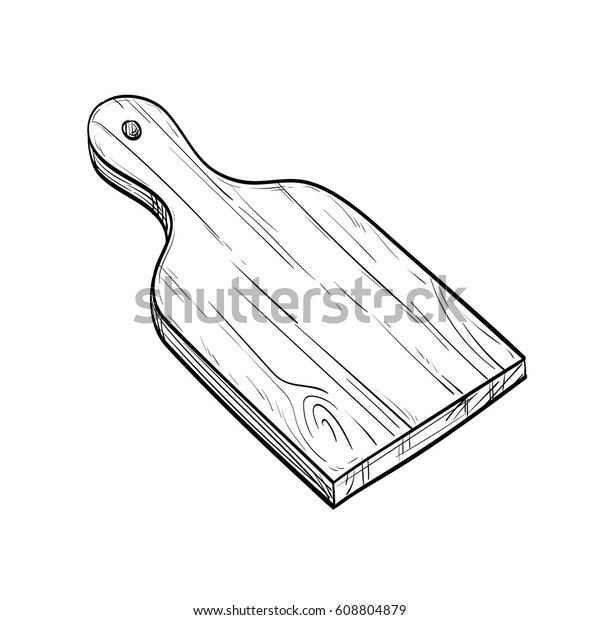 Cutting Board Hand Drawn Vector Illustration Stock Vector (Royalty Free ...