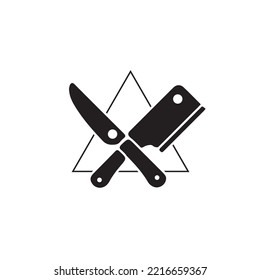cutting board with home kitchen logo symbol icon vector graphic design illustration