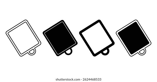 Cutting Board Icon Black and White Color Minimalist Vector Graphic Design 
