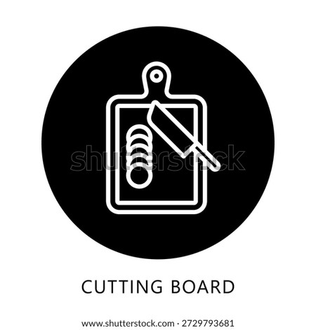 Cutting Board Icon Button, Mini Illustration Relate To Food, Gastronomy. Use For Modern Concept, Ui, Ux Web And App Development.