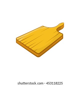 Cutting board icon in cartoon style on a white background