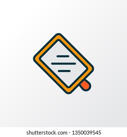 Cutting board icon colored line symbol. Premium quality isolated wooden element in trendy style.