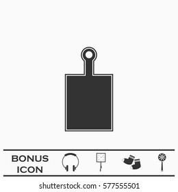 Cutting board icon flat. Black pictogram on white background. Vector illustration symbol and bonus button