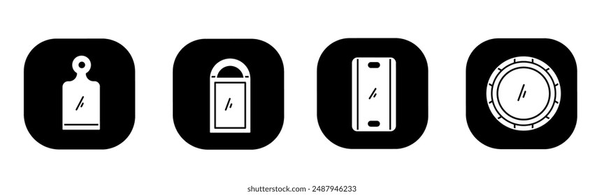 Cutting board icon in flat. Cutting board icon design. Stock vector.