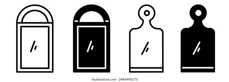 Cutting board icon illustration on white background.  Cutting board icon set for business. Stock vector.