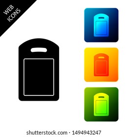 Cutting board icon isolated. Chopping Board symbol. Set icons colorful square buttons. Vector Illustration