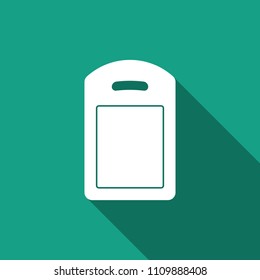 Cutting board icon isolated with long shadow. Chopping Board symbol. Flat design. Vector Illustration