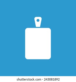 cutting board icon, isolated, white on the blue background. Exclusive Symbols 