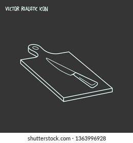 Cutting board icon line element. Vector illustration of cutting board icon line isolated on clean background for your web mobile app logo design.