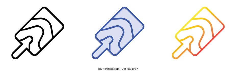 cutting board icon. Linear, Blue Fill and Gradient Style Design Isolated On White Background