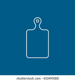 Cutting Board Icon On Blue Background