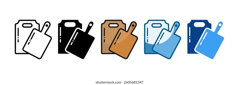Cutting Board Icon Set Multiple Style Collection