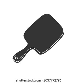 Cutting Board Icon Silhouette Illustration. Kitchen Tools Vector Graphic Pictogram Symbol Clip Art. Doodle Sketch Black Sign.
