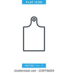 Cutting Board Icon Vector Design Template. Editable Stroke