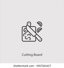 cutting board icon vector icon.Editable stroke.linear style sign for use web design and mobile apps,logo.Symbol illustration.Pixel vector graphics - Vector