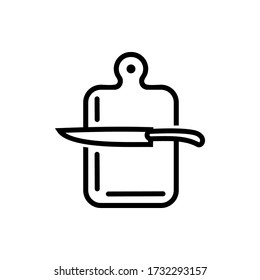 cutting board, icon, vector, illustration, kitchen