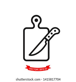 cutting board icon vector logo template