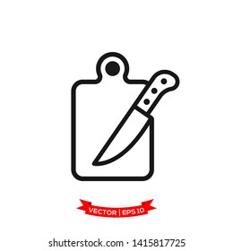 cutting board icon vector logo template