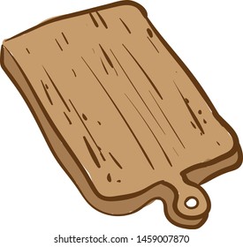 Cutting board, illustration, vector on white background.