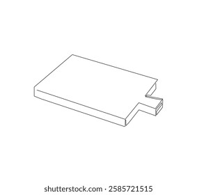 Cutting board kitchen continuous line. Continuous one line drawing cutting board. Cutting board, equipment concept. Single line drawing
