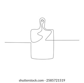 Cutting board kitchen continuous line. Continuous one line drawing cutting board. Cutting board, equipment concept. Single line drawing
