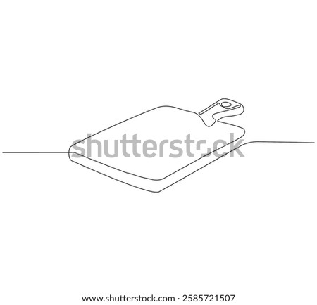 Cutting board kitchen continuous line. Continuous one line drawing cutting board. Cutting board, equipment concept. Single line drawing
