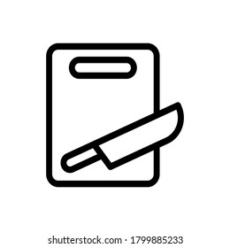 Cutting Board (Kitchen Equipment) icon outline vector. isolated on white background