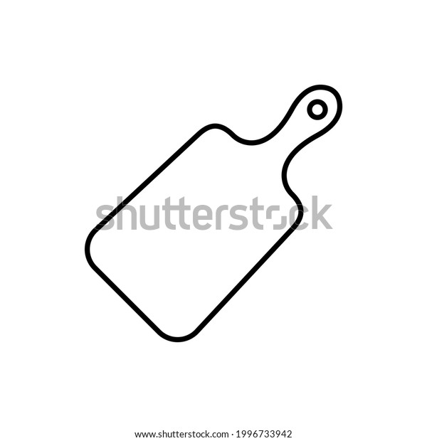 Cutting Board Kitchen Table Black Line Stock Vector (Royalty Free ...