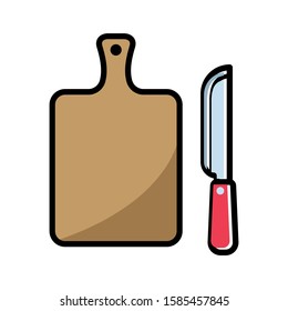 cutting board - kitchen utensils icon vector design template