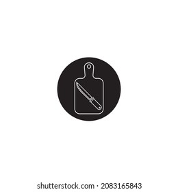cutting board - kitchen utensils logo vector design template