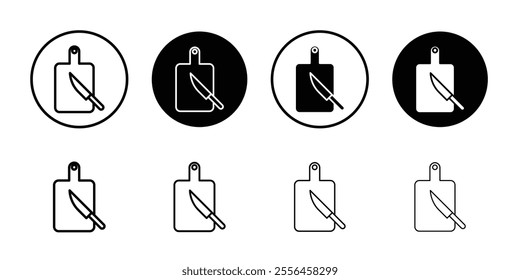 Cutting board with knife Art design illustration