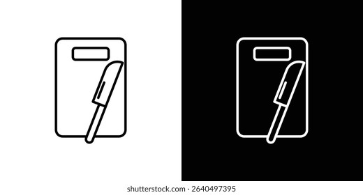 Cutting board with knife Graphic vector set for ui design