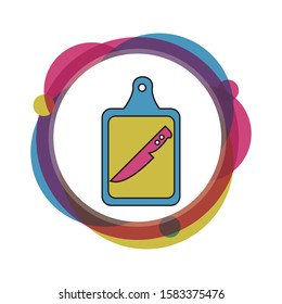 The cutting board and knife icon. Chef and restaurant, kitchen symbol