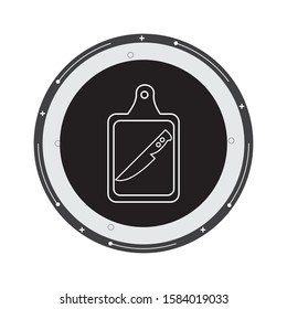 The cutting board and knife icon. Chef and restaurant, kitchen symbol