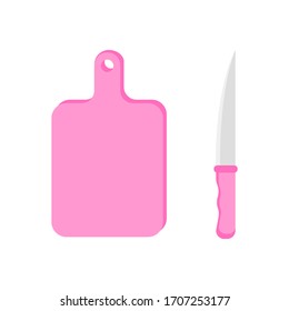 The cutting board and knife icon. Chef and restaurant, kitchen symbol. Flat Vector illustration