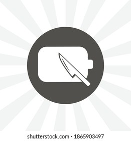 The cutting board and knife icon. Chef and restaurant, kitchen isolated vector icon. food design element