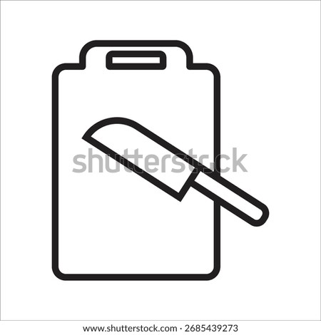 Cutting Board and Knife Icon for Culinary and Food Preparation Concepts