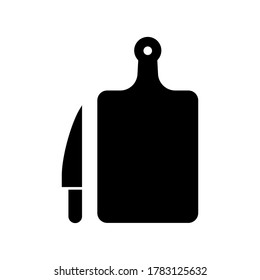 Cutting board and knife icon design templates
