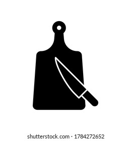 Cutting board and knife icon design templates
