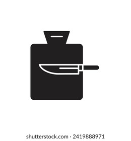 Cutting board and knife icon design, Knife cutting, isolated on white background, vector illustration