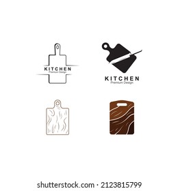 cutting board and knife icon, kitchenware vector