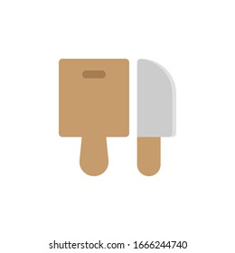 cutting board and knife icon vector for any purposes